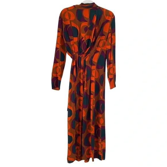 knee length dresses for ladies Zara Green Floral Print Open Back Midi Dress (Removable Feather Cuff  included) main image 0
